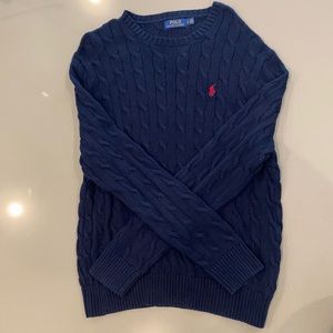 Ralph Lauren Men's Navy Blue Cable Knit Sweater Size Large.